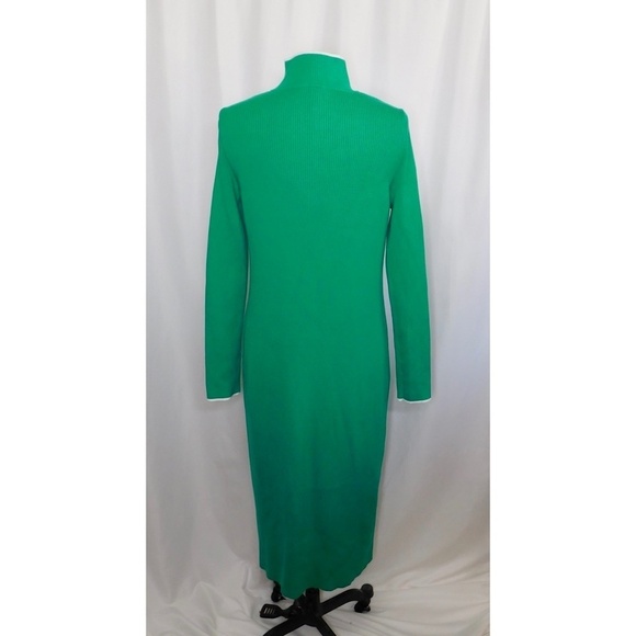 SWEATY BETTY Frame Knitted Midi Dress Vivid Green Sporty Ribbed Knit Size 12 - Picture 9 of 14
